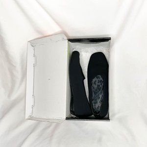 Vionic Powell Womens Sz 7.5 Wide Black Stretch Wedge Slip On Comfort Shoe